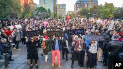 在紐約市華盛頓廣場公園舉行“愛的集會” 反對川普當選