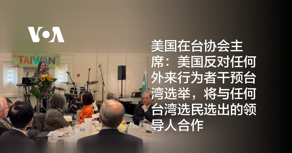 美国在台协会主席：美国反对任何外来行为者干预台湾选举，将与任何台湾选民选出的领导人合作