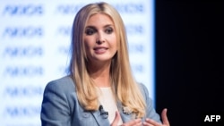 US President Special advisor and daughter Ivanka Trump participates in a conversation on workforce development and news of the day at the Newseum in Washington