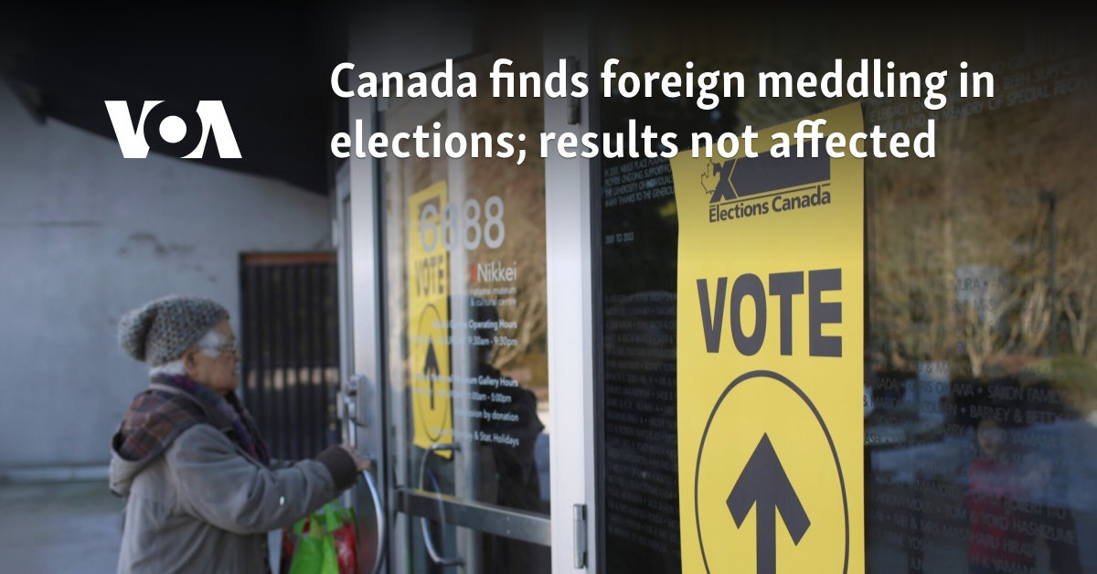 Canada finds foreign meddling in elections; results not affected