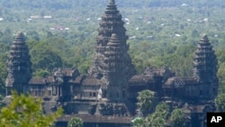 In this file photo, an overview of Angkor Wat temple tower, in Siem Reap province, the Cambodian main tourist destination in northwest of Phnom Penh, Cambodia. 