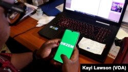 Interface de l’application Gozem à Lomé, 14 mars 2021. (VOA/Kayi Lawson)