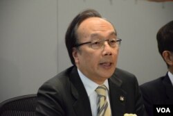 泛民飯盒會召集人梁家傑重申，將會否決任何基於人大「8-31」框架下的政改方案。(美國之音湯惠芸)