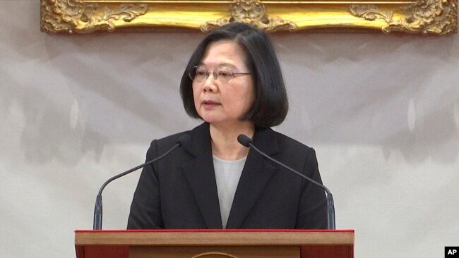 台灣總統蔡英文1月2號在總統府發表談話