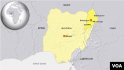 Carte des villes de Monguno et Konduga, dans l'Etat de Borno, au Nigeria 