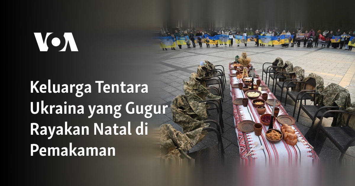 Keluarga Tentara Ukraina yang Gugur Rayakan Natal di Pemakaman