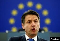 PM Italia Giuseppe Conte di hadapan Parlemen Eropa di Strasbourg, Perancis, 12 Februari 2019. (Foto: dok).