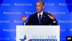 20일 바락 오바마 미국 대통령이 워싱턴에서 열린 셀렉USA 투자 회의에서 연설하고 있다.