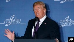 Tổng thống Donald Trump phát biểu tại Hội nghị thượng đỉnh Liên minh Lập pháp châu Mỹ La tinh ở Washington, ngày 7/3/2018.