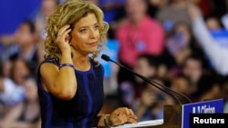 Democratic National Committee (DNC) Chairwoman Debbie Wasserman Schultz speaks at a rally, before the arrival of Democratic U.S. presidential candidate Hillary Clinton and her vice presidential running mate U.S. Senator Tim Kaine, in Miami, Florida, July 25, 2016.