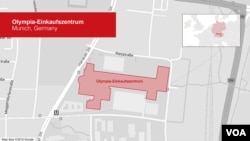 Locator Map of Olympia Shopping Center in Munich