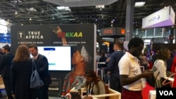 Africa section of Viva Tech fair. (VOA/ L. Bryant)