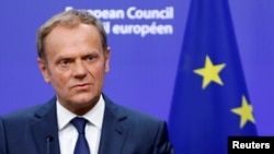 El presidente del Consejo Europeo, Donald Tusk, reaccionó al referéndum Brexit en Gran Bretaña.