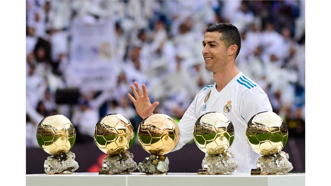 Cristiano Ronaldo memenangkan "Ballon d'Or" selama 5 kali (foto: dok).