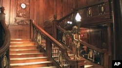 The Artifact Exhibition about the Titanic features replicas, and perhaps the most noteworthy is the grand staircase that most people recognize from the movie, at the Luxor Hotel in Las Vegas, June 2011