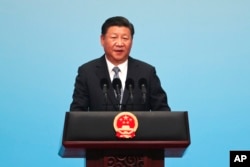 시진핑 중국 국가주석이 지난해 9월 중국 샤먼에서 열린 브릭스 회의에서 개막연설을 하고 있다.