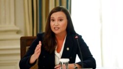 FILE - Florida Attorney General Ashley Moody speaks during a roundtable discussion at the White House in Washington, June 8, 2020.