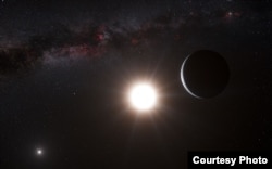 Artist’s impression of the planet around Alpha Centauri B
