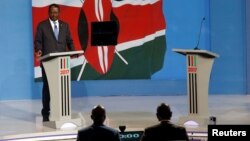 Kenyan opposition leader Raila Odinga, the presidential candidate of the National Super Alliance (NASA) coalition, attends a Presidential Debate ahead of a general election in Nairobi, Kenya, July 24, 2017. 