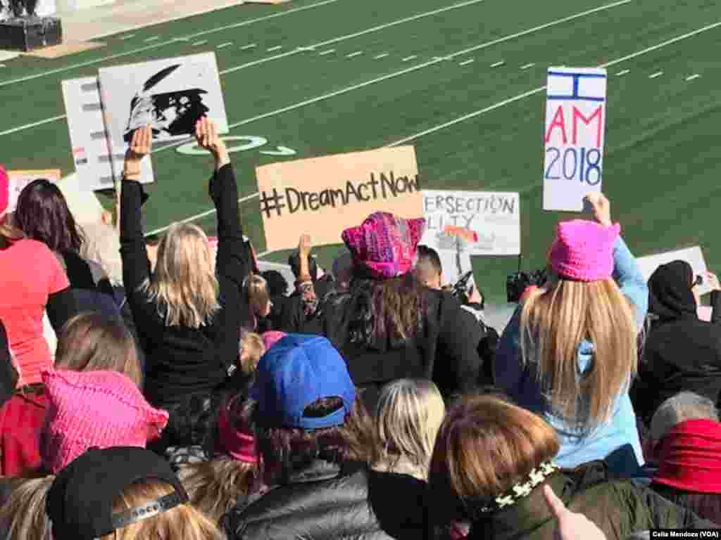 Women's March protesters in Las Vegas, Nevada, Jan 21, 2018. 