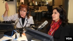 Najiba Khalil (left) and Noshaba Ashna, co-hosts of Afghan Service call-in show for women, Najiba Noshaba
