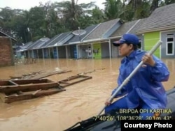 Banjir di Pangandaran, Jawa Barat, Sabtu (7/10). (Foto Courtesy : BNPB)