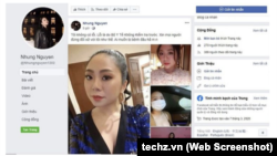 Facebook Nhung Nguyen (N. H. N.) đã bị khoá sau khi Hà Nội công bố "bệnh nhân thứ 17".
