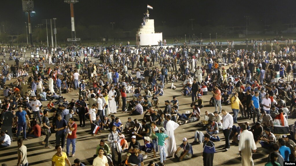 Supporters Of Iraqi Cleric Camp Near Baghdad Parliament - 