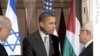 رییس جمهوری آمریکا رهبران اسراییل و فلسطینی را به تجدید مذاکرات صلح تشویق می کند