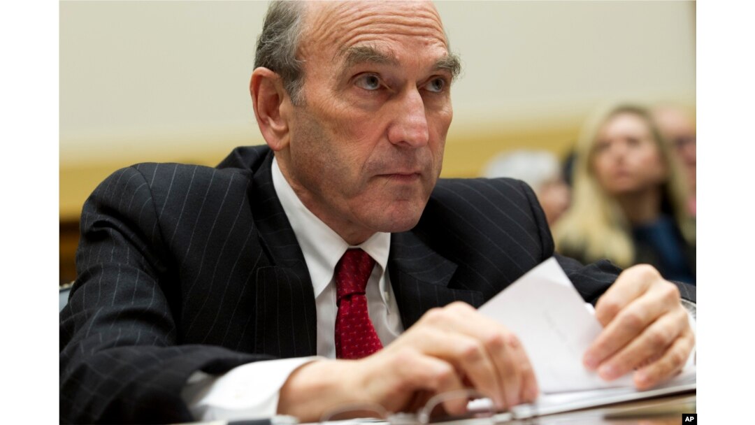 U.S. Special Representative for Venezuela Elliott Abrams testifies before the House Foreign Affairs subcommittee hearing on Venezuela on Capitol Hill in Washington, Feb. 13, 2019.