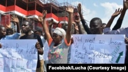 Une manifestation du mouvement LUCHA (Lutte pour le changement) à Goma, Nord-Kivu, 19 avril 2017. (Facebook/Lucha)