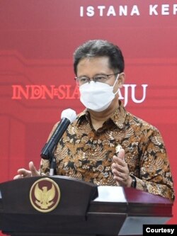 Menkes Budi Gunadi Sadikin dalam telekonferensi pers di Istana Kepresidenan (Foto: Biro Pers).