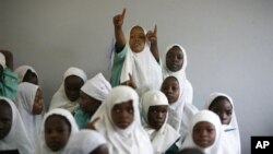 Students at a school in Cameroon