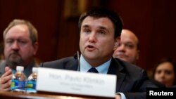 Ukrainian Foreign Minister Pavlo Klimkin testifies before a Senate subcommittee on Capitol Hill in Washington, March 7, 2017.