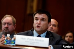 FILE - Ukrainian Foreign Minister Pavlo Klimkin testifies before a Senate subcommittee on Capitol Hill in Washington, March 7, 2017.