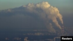 Вид на город с Останскинской телебашни. Москва, Россия