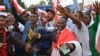 FILE - Congo opposition party supporters demonstrate during a rally against President Joseph Kabila running for president for a fourth term in Kinshasa, Democratic Republic of Congo, Sept. 15, 2015.