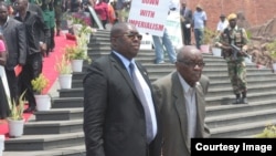 Nathan Shamuyarira (right) left active politics in 2010 to dedicate time to putting together a book on Zimbabwe’s liberation struggle, especially a memoir on President Mugabe’s central role in Zimbabwe's liberation struggle. (Courtesy Photo: Citizen Journalsit)