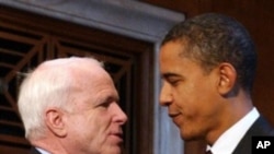 At 185 centimeters - 6'1" - Barack Obama was noticeably taller than his 173-centimeer (5'8") Republican opponent, John McCain, in 2008.