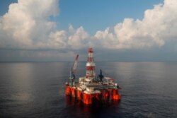 The JDC Hakuryu-5 deep water drilling platform in the South China Sea off the coast of Vung Tau, Vietnam on April 29, 2018.