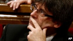 Catalan regional President Carles Puigdemont is pictured during a session at the Parliament of Catalonia in Barcelona, Spain, July 28, 2016.