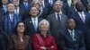 La directrice du FMI Christine Lagarde, photo de groupe, Washington, le 21 avril 2018.