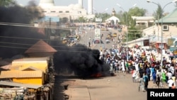 Smoke is seen after an suicide bomb explosion in Gombe, February 1, 2015, a day ahead of Nigeria's President Goodluck Jonathan's visit to the state for an election campaign rally. Authorities stated there were no casualties except for the suicide bomber. 