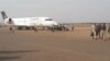 Passengers disembark at Juba International Airport, which is to undergo an overhaul funded by China's Export and Import Bank.