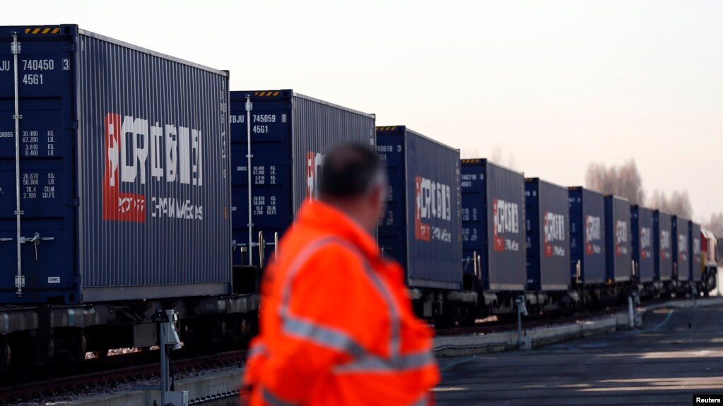 第一列从中国抵达英国的货运火车。(2017年1月18日)