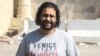 Egyptian pro-democracy activist Alla Abdel Fattah was barred from the court session where he was sentenced to 15 years in prison for protesting a restrictive protest law, Cairo, June 11, 2014. (Hamada Elrasam/VOA) 