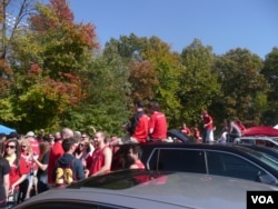 A tailgate party in full swing