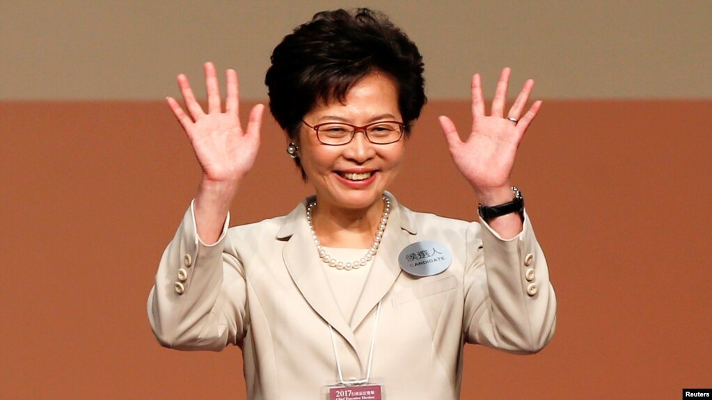 Bà Carrie Lam đắc cử đặc khu trưởng Hồng Kông