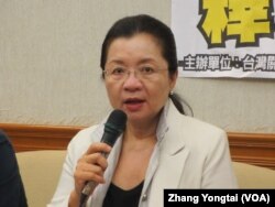 台湾自由党民进党立委田秋堇 (美国之音张永泰拍摄)