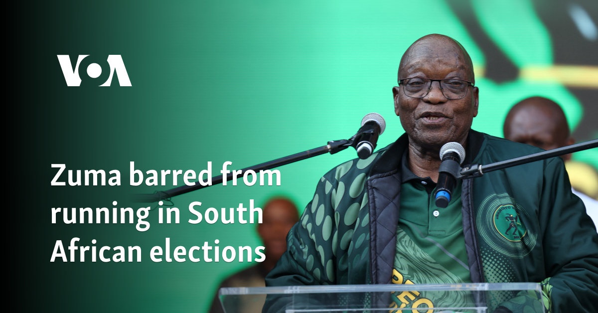 Zuma barred from running in South African elections